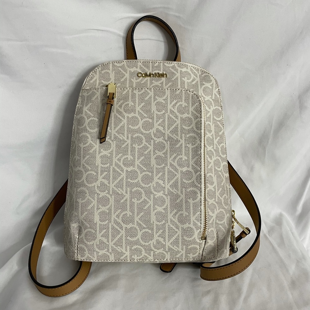 Calvin Klein backpack. Tan. Never used. With tags.